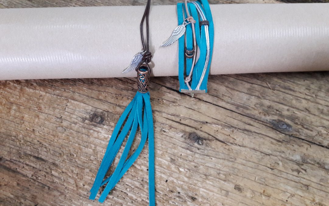 Lederschmuckset im Ethnolook #2905