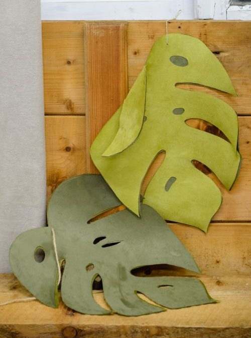 Monsterablatt aus Kunstvelourleder #3102