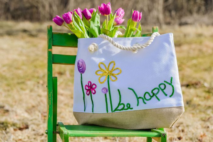 Strandtasche mit Paillettenmotiv #3127