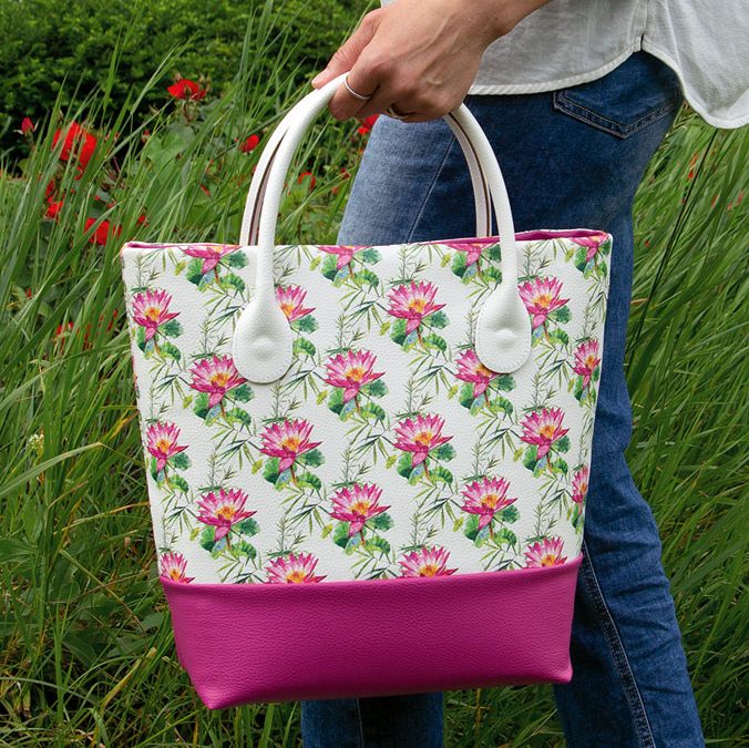 Glamourös bedruckte Kunstleder-Stofftasche #3211