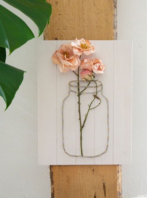 String art mit Blumen #3228