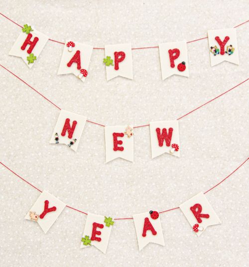 Happy New Year Banner Girlande #3240