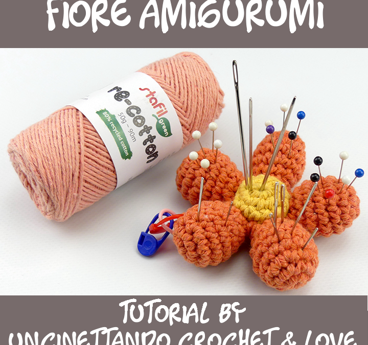 Amigurumi: Fiore portachiavi e puntaspilli #3387