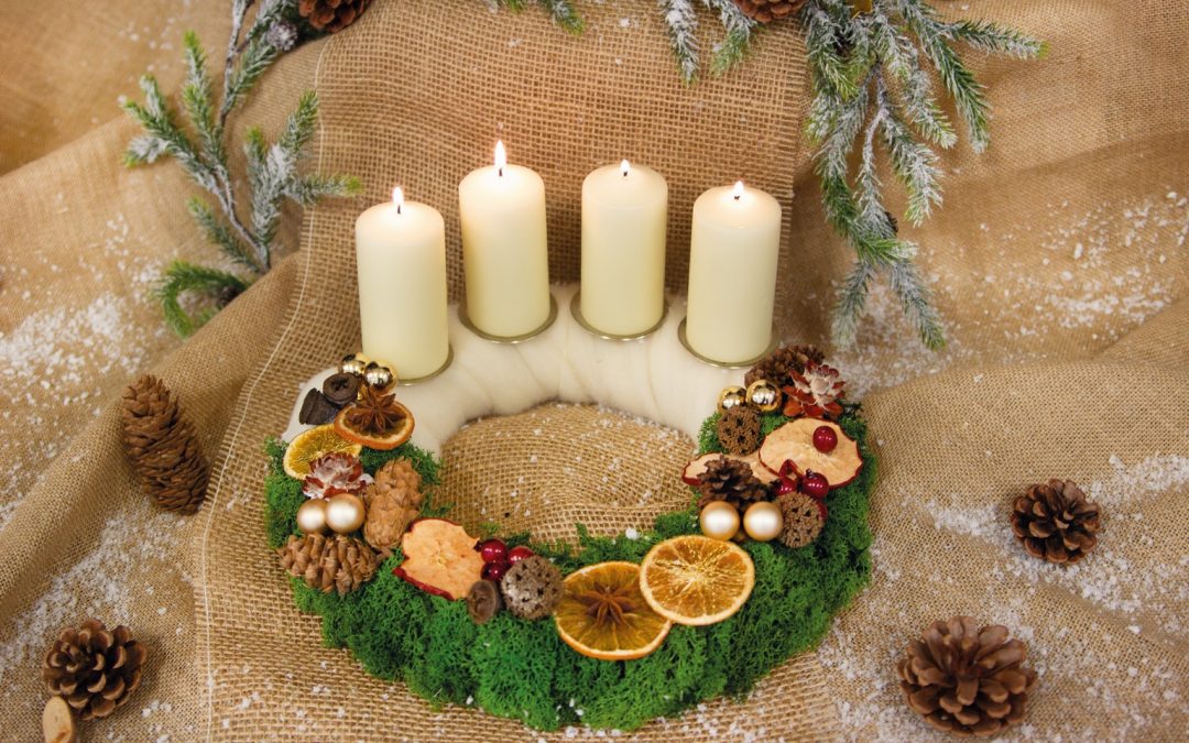 Corona dell’Avvento con candele